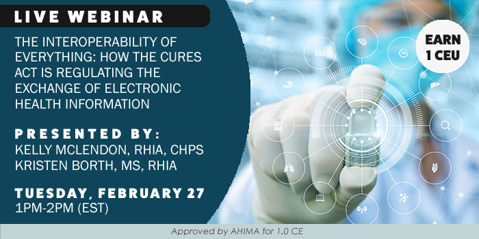 Exclusive 1-CEU Webinar Presentation | This program has been approved for 1.0 continuing education unit(s) (CEUs) for use in fulfilling the continuing education requirements of the American Health Information Management Association (AHIMA). Granting of Approved CEUs from AHIMA does not constitute endorsement of the program content or its program provider